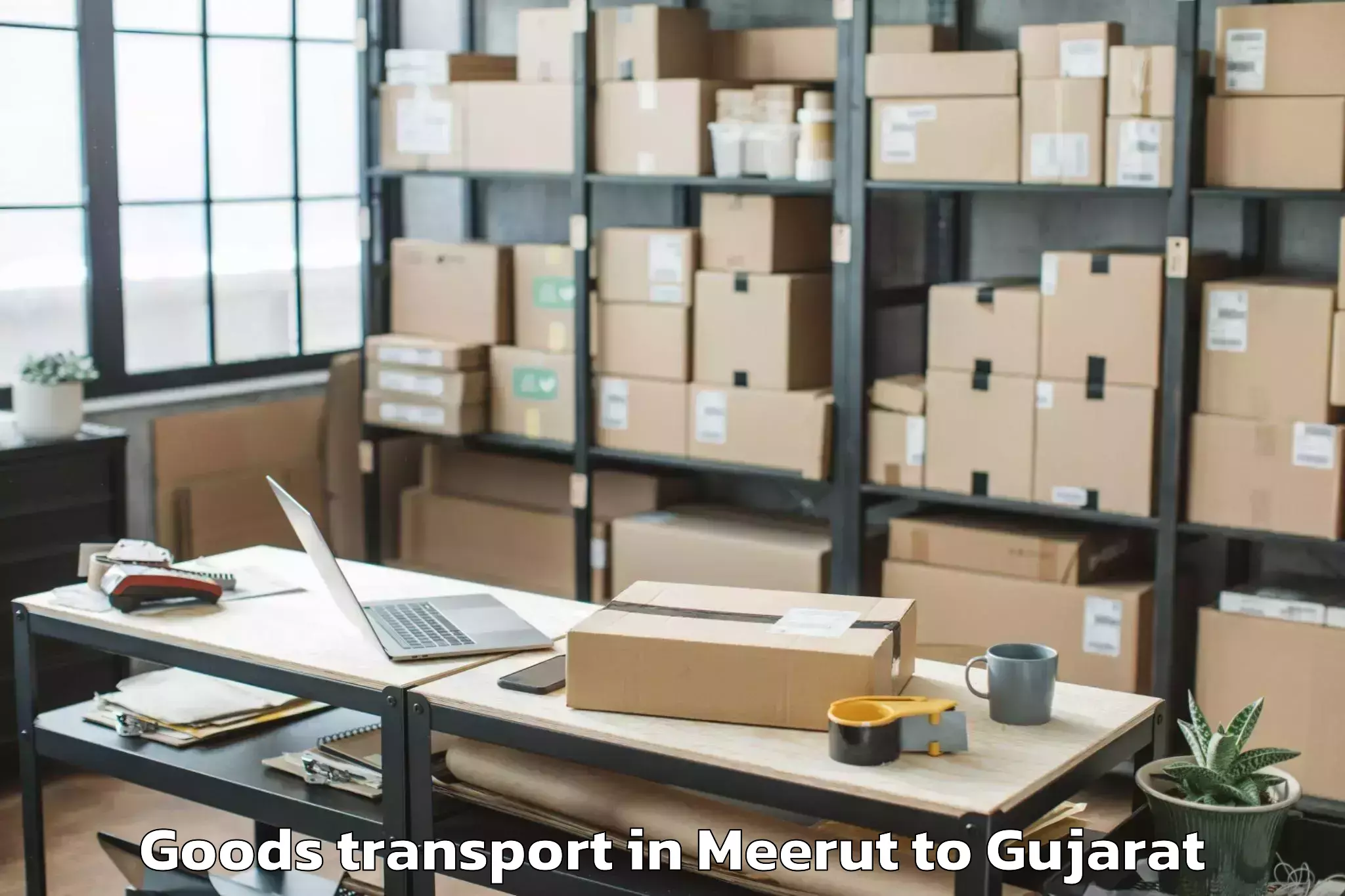 Book Your Meerut to Valia Goods Transport Today